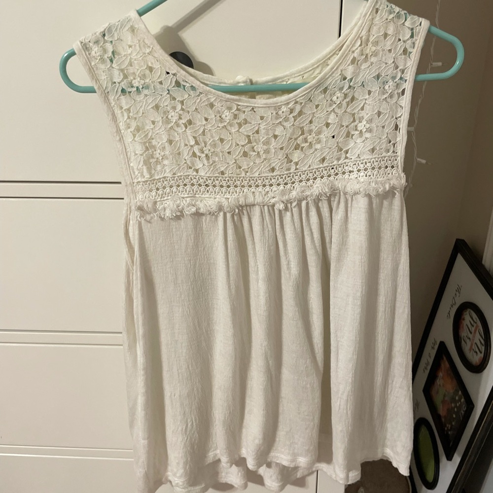 Soft white blouse/tank top.